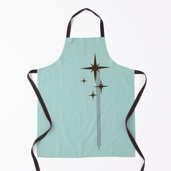 Item preview, 1950s Atomic Age Retro Starbursts Light Turquoise Teal and Dark Brown designed and sold by kierkegaard.