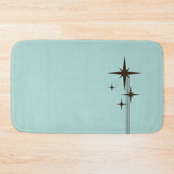 Item preview, 1950s Atomic Age Retro Starbursts Light Turquoise Teal and Dark Brown designed and sold by kierkegaard.