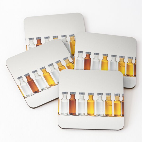 Item preview, Row of glass bottles filled with liquid designed and sold by anytka.