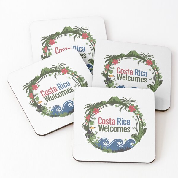 Item preview, Costa Rica Welcomes Flag Map San José, rainforests designed and sold by AnimalsDH305.