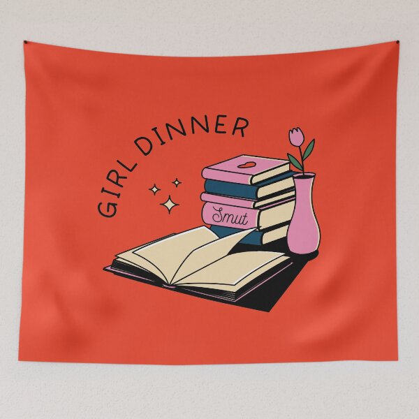 Item preview, Girl Dinner Illustrated Bookish Type  designed and sold by Magyarmelcsi Illustration.