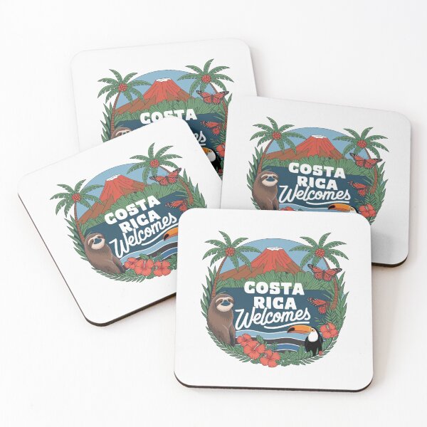 Item preview, Costa Rica Welcomes Flag Map San José, rainforests designed and sold by AnimalsDH305.
