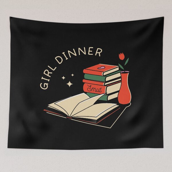 Item preview, Girl Dinner Illustrated Bookish Type  designed and sold by Magyarmelcsi Illustration.