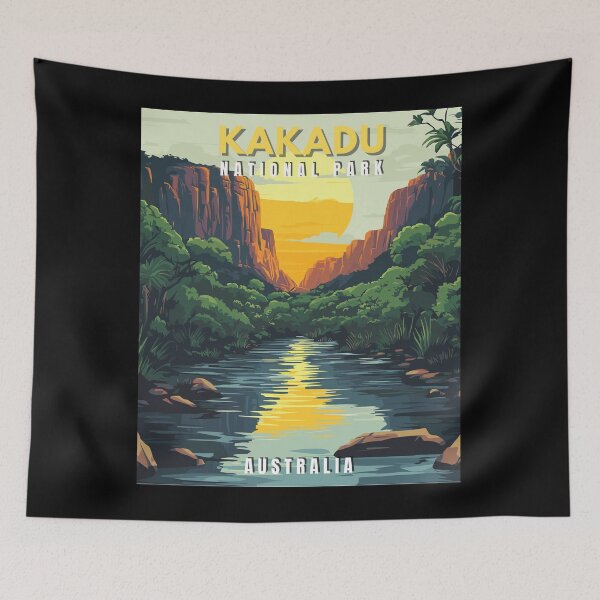 Artikelvorschau, Kakadu Nationalpark in Australien Retro Reisekunst Landschaft entworfen und verkauft von MaateoDesign.