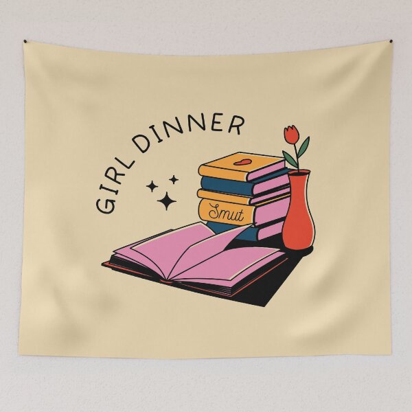 Item preview, Girl Dinner Illustrated Bookish Type designed and sold by Magyarmelcsi Illustration.