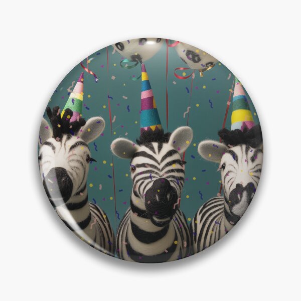 Item preview, Felted Party Zebras with Balloons and Confetti designed and sold by TringTringCards.