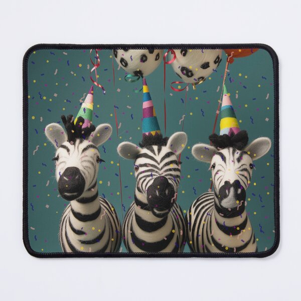Item preview, Felted Party Zebras with Balloons and Confetti designed and sold by TringTringCards.