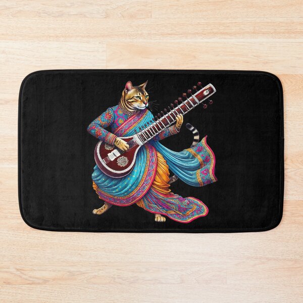 Item preview, Sarcastic Strums, Whiskers Twitch, Bengal Cat Playing Sitar designed and sold by Tiszert.
