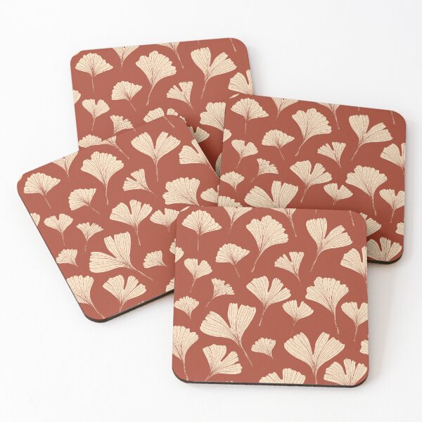 Item preview, Ginkgo biloba leaves in dark terracotta designed and sold by Illustrated by Nat.