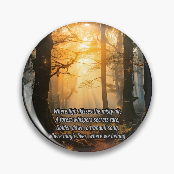 Item preview, Mystic Forest at Dawn - Poetry Nature Art Work designed and sold by Unwind-Art-Work.