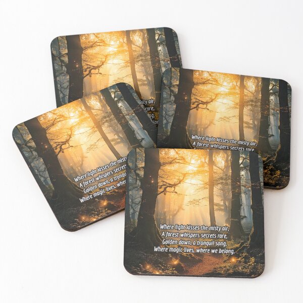 Item preview, Mystic Forest at Dawn - Poetry Nature Art Work designed and sold by Unwind-Art-Work.