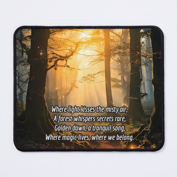 Item preview, Mystic Forest at Dawn - Poetry Nature Art Work designed and sold by Unwind-Art-Work.