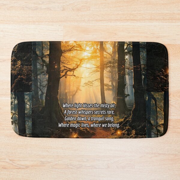 Item preview, Mystic Forest at Dawn - Poetry Nature Art Work designed and sold by Unwind-Art-Work.
