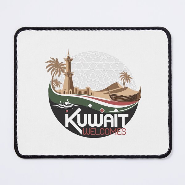 Item preview, Kuwait Welcomes Flag Map Kuwait City, Persian designed and sold by AnimalsDH305.