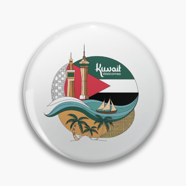 Item preview, Kuwait Welcomes Flag Map Kuwait City, Persian  designed and sold by AnimalsDH305.