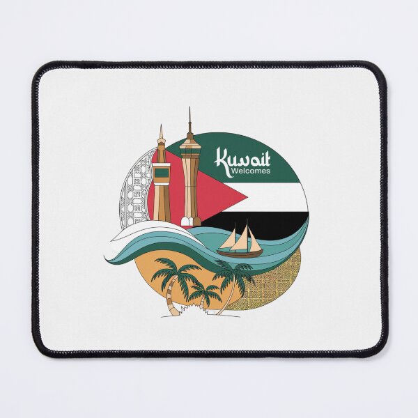 Item preview, Kuwait Welcomes Flag Map Kuwait City, Persian  designed and sold by AnimalsDH305.