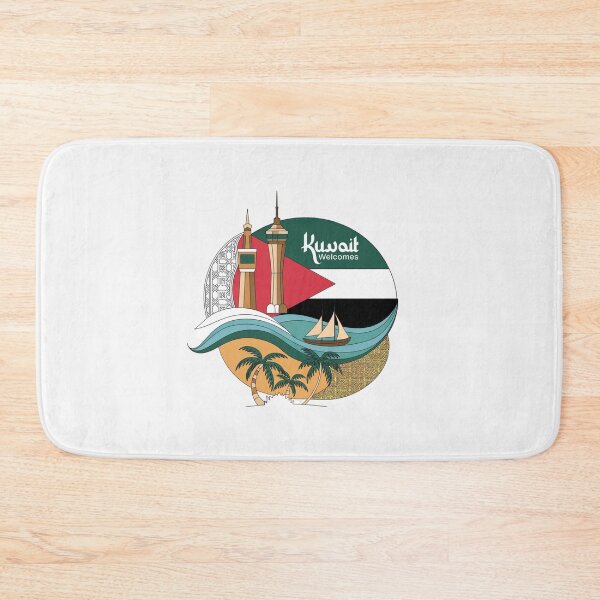 Item preview, Kuwait Welcomes Flag Map Kuwait City, Persian  designed and sold by AnimalsDH305.