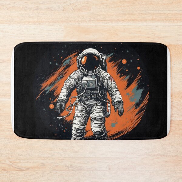 Item preview, An astronaut walks through space amidst cosmic colors and patterns, highlighting exploration and discovery in the universe designed and sold by anytka.