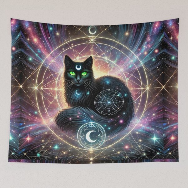 Item preview, Nyx the Cosmic Black Cat on Her Celestial Web of Infinity designed and sold by Meta2Physical.