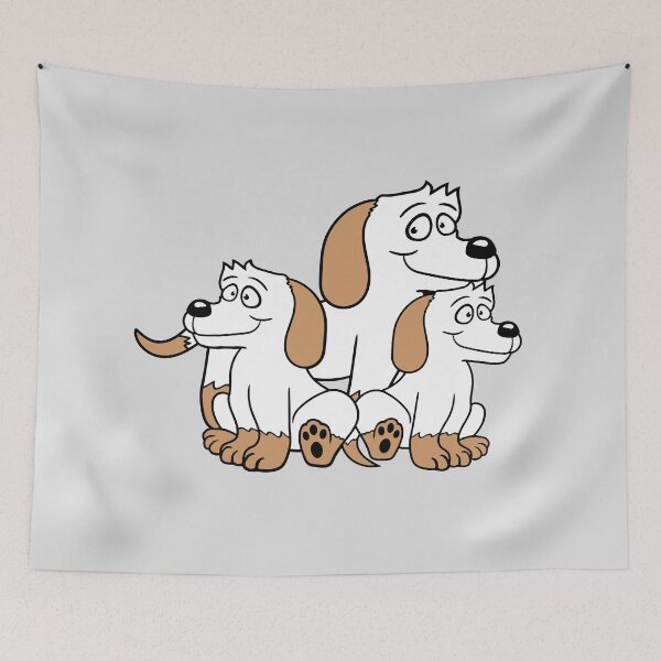 Item preview, Three Dogs Family Child Mother Father Dad Mom Cute Comic Cartoon designed and sold by shirt-o-mat.