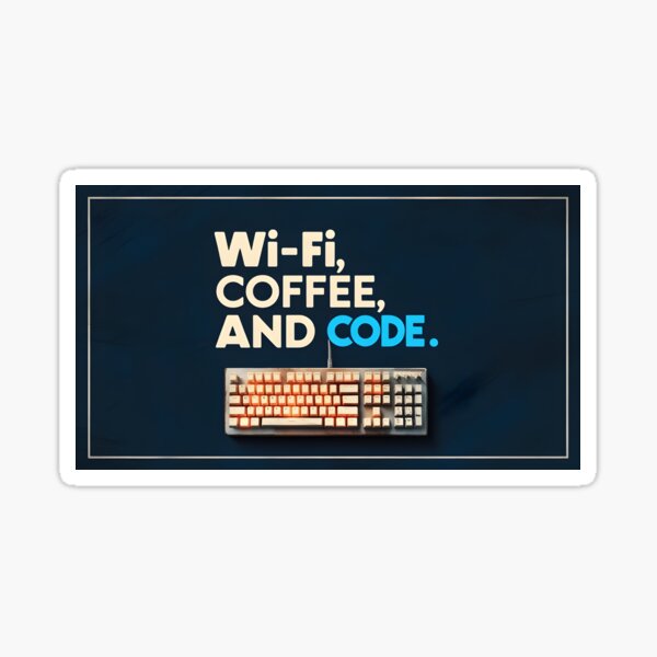 Artikel-Vorschau von WLAN, Kaffee und Code – Perfektes Design für Entwickler und Programmierer, designt und verkauft von omnico.