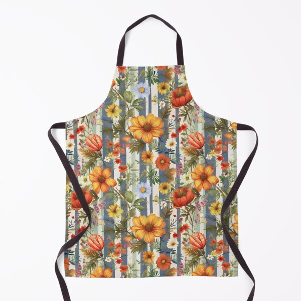 Item preview, Colorful summer flowers and grey stripes seamless pattern design designed and sold by Clara Fruggeri.