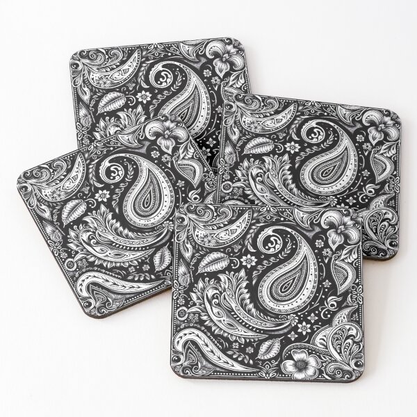 Item preview, Delicate Paisley Petals - Black & White Boho Artistry designed and sold by WildStroke.