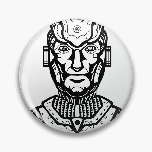 Item preview, Male Humanoid Robot Cyborg Head Front View Mascot Retro designed and sold by patrimonio.