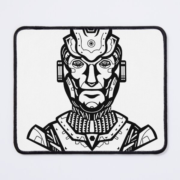 Item preview, Male Humanoid Robot Cyborg Head Front View Mascot Retro designed and sold by patrimonio.
