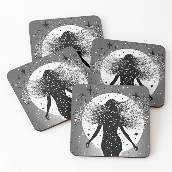 Item preview, Stellar Silhouette of a Woman in Cosmic Moonlight designed and sold by CoreMinimal.