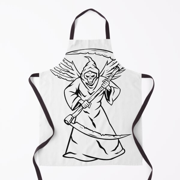 Item preview, The Grim Reaper Wielding Double Sided Scythe Mascot Retro designed and sold by patrimonio.