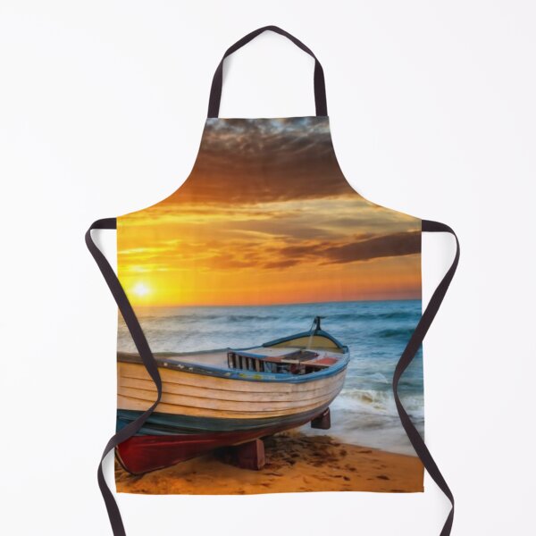 Item preview, Fishing boat against the background of the setting sun designed and sold by Izabela Włodarczyk.