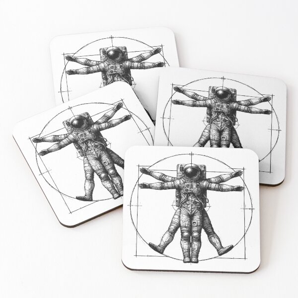 Item preview, Vitruvian Astronaut Sketch Drawing Gift designed and sold by Pineapple-Tree.
