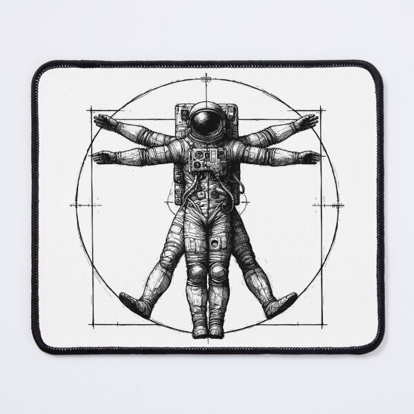 Item preview, Vitruvian Astronaut Sketch Drawing Gift designed and sold by Pineapple-Tree.