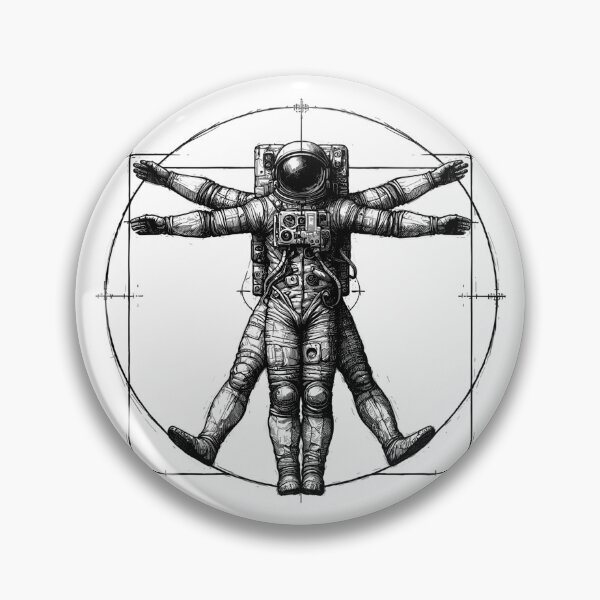 Item preview, Vitruvian Astronaut Sketch Drawing Gift designed and sold by Pineapple-Tree.