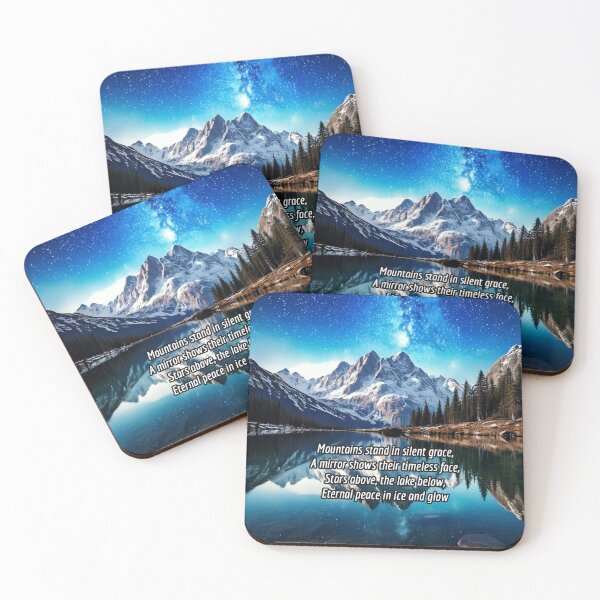 Item preview, Majestic Snowy Peaks - Poetry Nature Art Work designed and sold by Unwind-Art-Work.