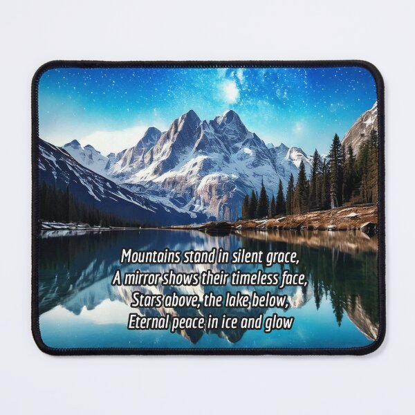 Item preview, Majestic Snowy Peaks - Poetry Nature Art Work designed and sold by Unwind-Art-Work.