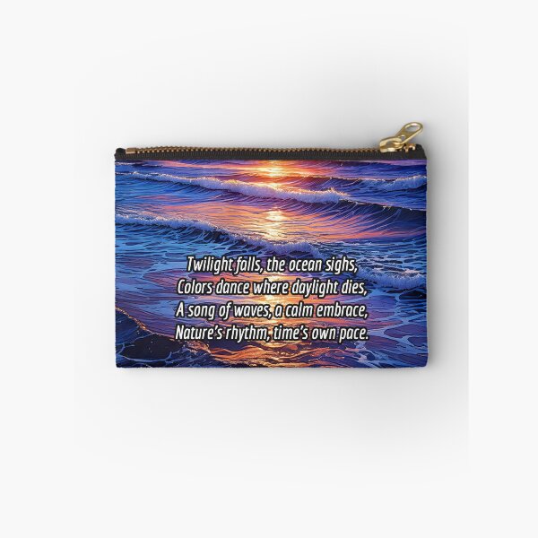 Item preview, Ocean Waves at Twilight - Poetry Nature Art Work designed and sold by Unwind-Art-Work.
