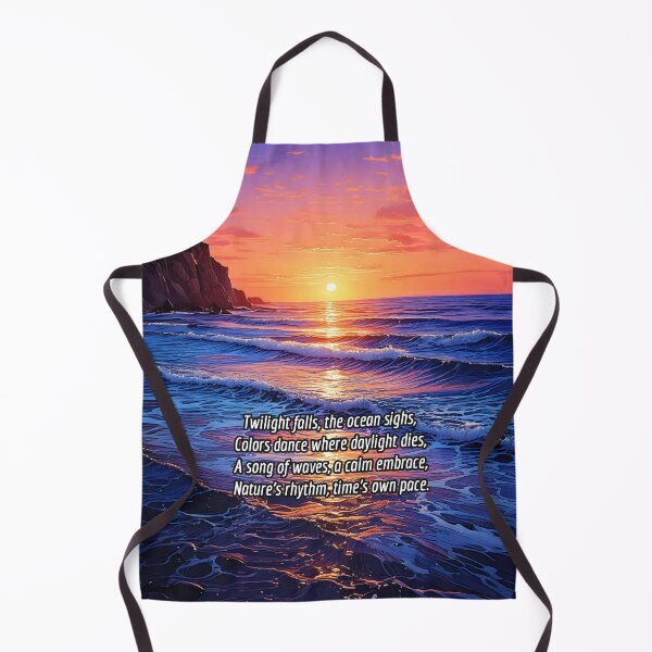 Item preview, Ocean Waves at Twilight - Poetry Nature Art Work designed and sold by Unwind-Art-Work.