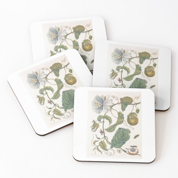 Item preview, Branch of Water Lemon with Snout Moth, Brush-Footed Butterfly larva and Flag-Footed Bug  Maria Sibylla Merian  designed and sold by TeeARTHY.