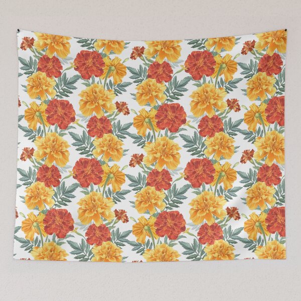 Item preview, Bright marigold flowers watercolor illustration.  designed and sold by XDenisova.