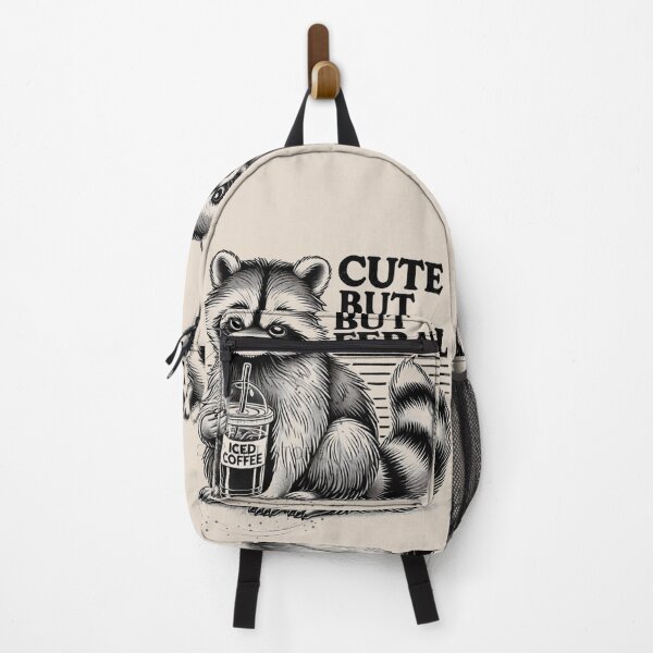 Item preview, Cute But Feeling Feral Raccoon with iced cofee, If I'm Moody Give Me Foody, Funny Raccoon Design, Animal Sarcastic Saying, Trendy Raccoon Sublimation designed and sold by FitFisher.
