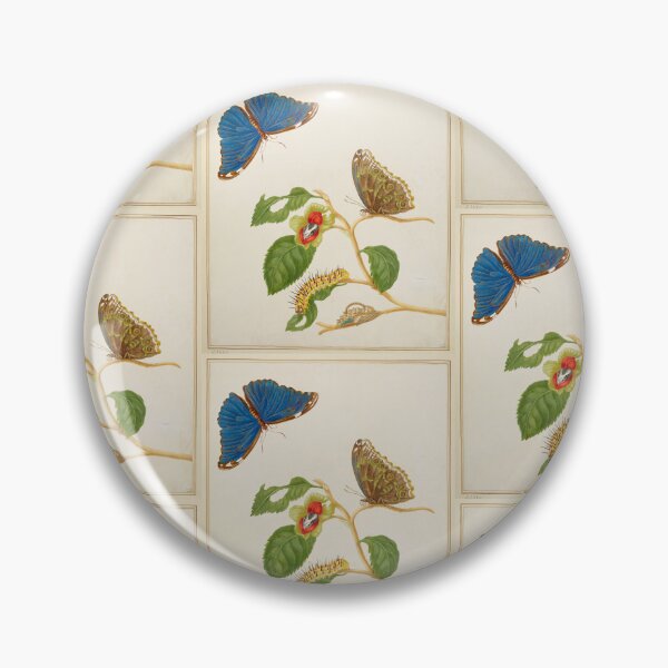 Item preview, Branch of an unidentified tree with Menelaus Blue Morpho Butterfly Maria Sibylla Merian  designed and sold by TeeARTHY.
