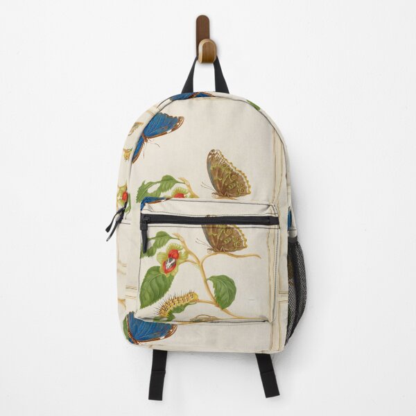 Item preview, Branch of an unidentified tree with Menelaus Blue Morpho Butterfly Maria Sibylla Merian designed and sold by TeeARTHY.