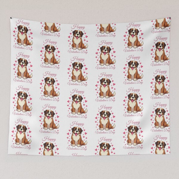 Item preview, St Bernard Happy Valentine's Day designed and sold by printmala.