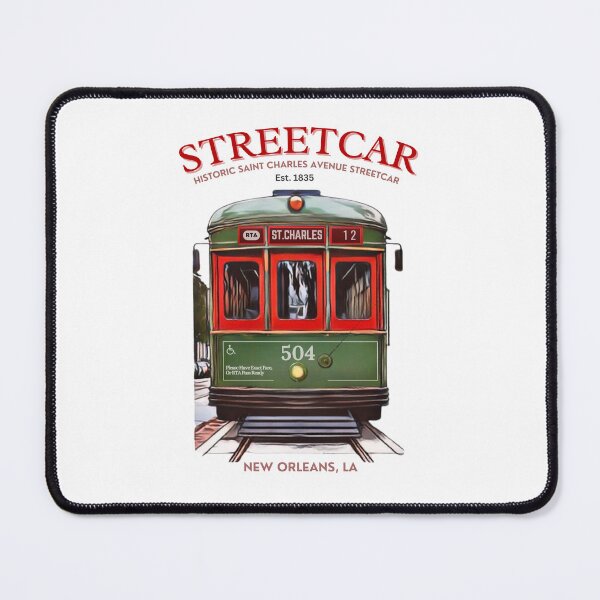 Item preview, Historic New Orleans Streetcar Wall Art | St. Charles Avenue NOLA Sticker | Mardi Gras New Orleans Tshirt designed and sold by MerchMaid1981.