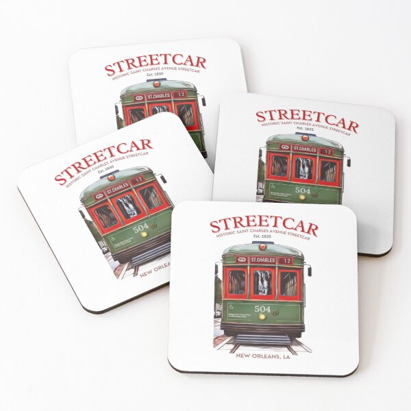 Item preview, Historic New Orleans Streetcar Wall Art | St. Charles Avenue NOLA Sticker | Mardi Gras New Orleans Tshirt designed and sold by MerchMaid1981.