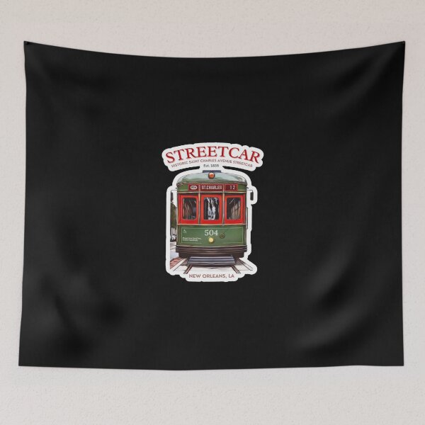 Item preview, Historic New Orleans Streetcar Wall Art | St. Charles Avenue NOLA Sticker | Mardi Gras New Orleans Tshirt designed and sold by MerchMaid1981.