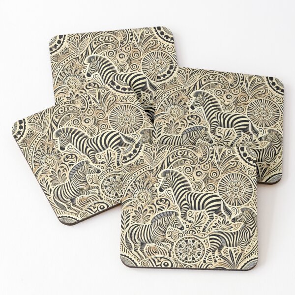 Item preview, Tribal Zebra Carving Art designed and sold by WildlifeSafari.