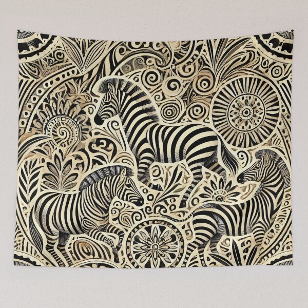Item preview, Tribal Zebra Carving Art designed and sold by WildlifeSafari.